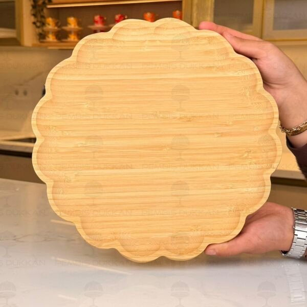 Bambu 31 cm Papatya Yuvarlak Döner Mekanizmalı Peynir Tabağı 7B257