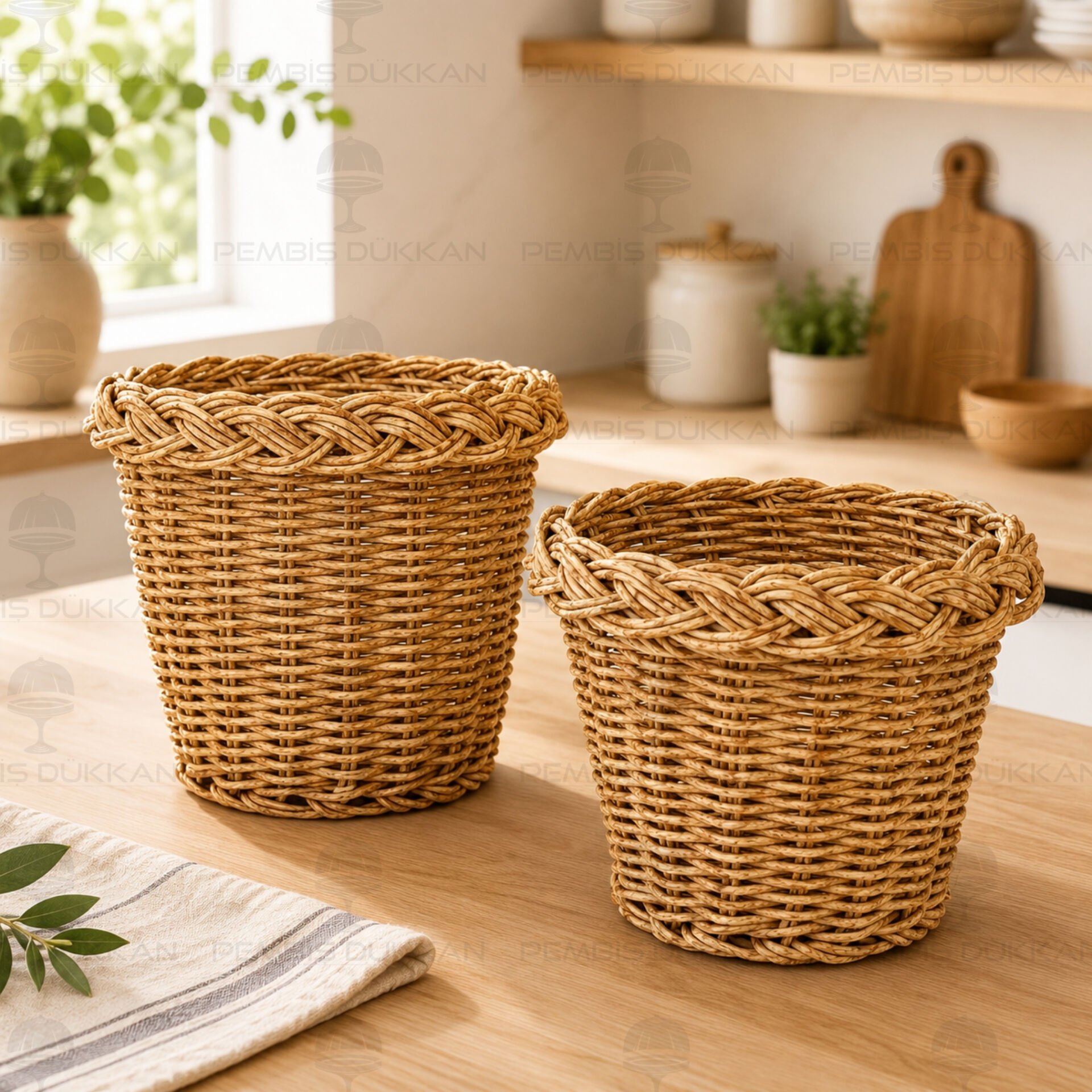 2li Rattan Küçük Sepet 1538