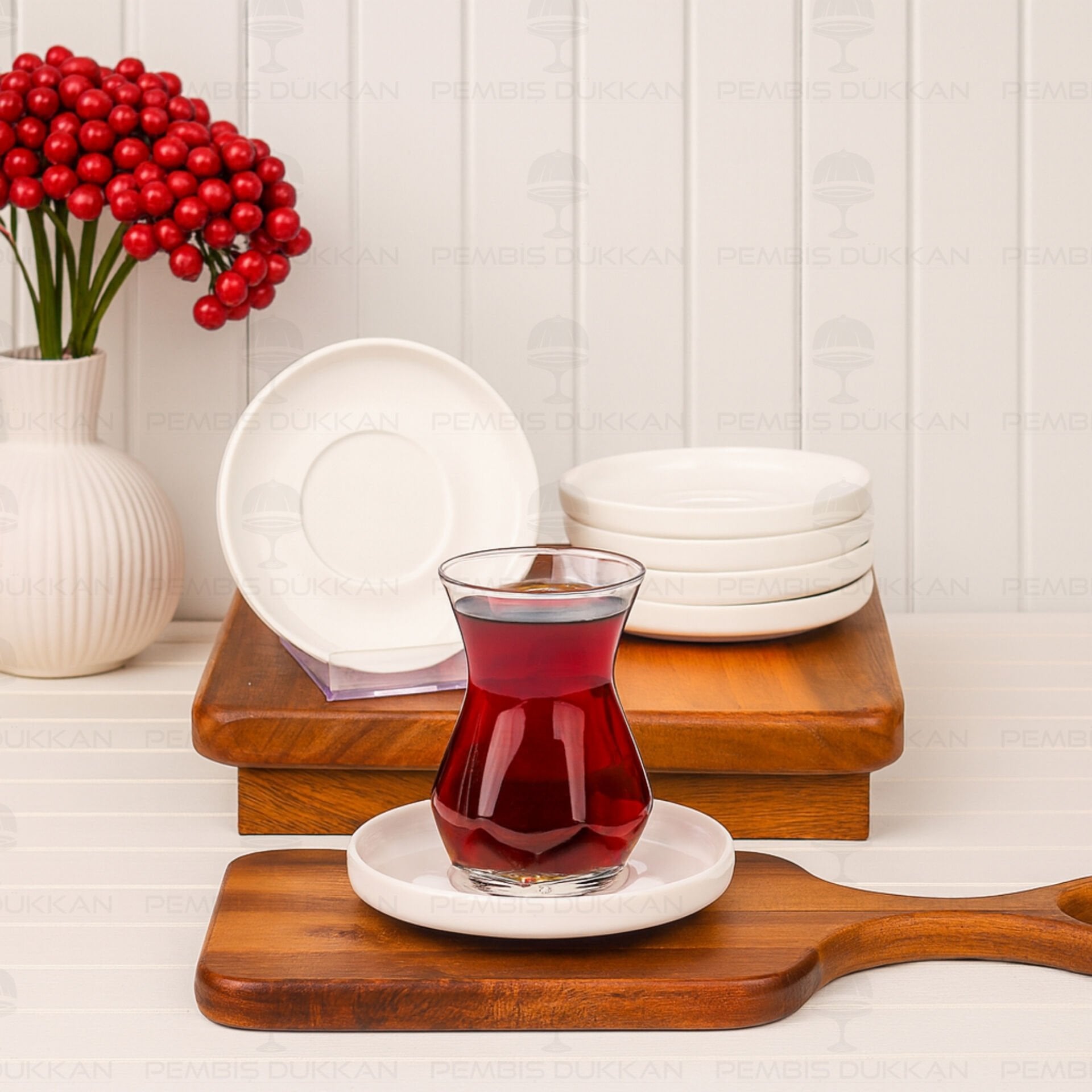6 Adet Bone Porselen Bonjela Sade Çay Tabağı (4011)
