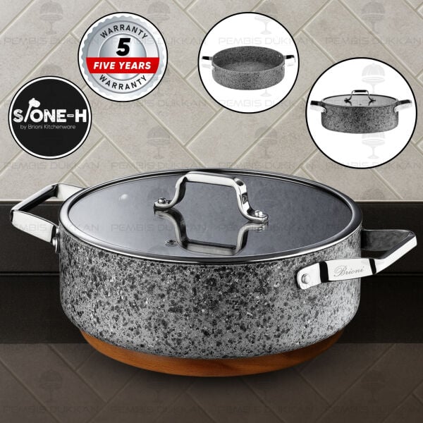 Brioni Stone Age 34 Cm Basık Tencere