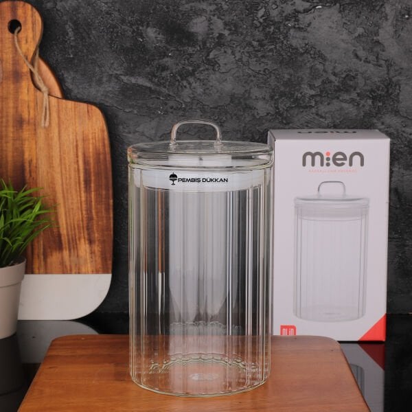 Olid 1400ml Cam Kapaklı, Çizgili Kavanoz (Hj171)