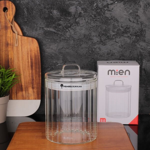 Olid 1000ml Cam Kapaklı, Çizgili Kavanoz (Hj170)