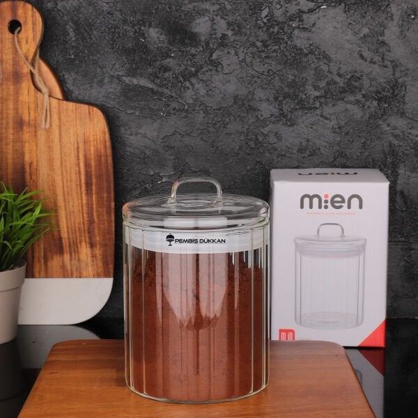 Olid 1000ml Cam Kapaklı, Çizgili Kavanoz (Hj170)