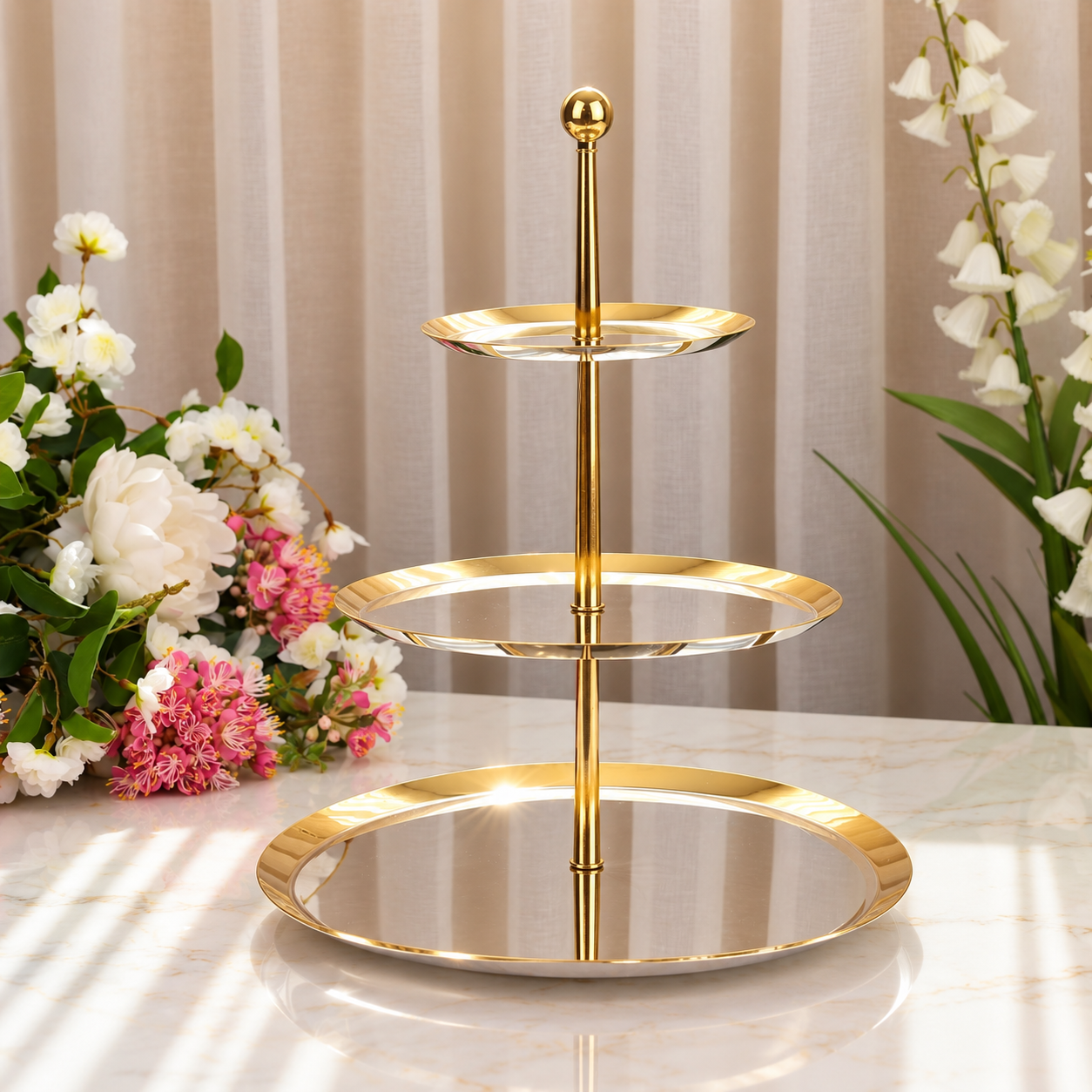 Tiamo Large Gold 3 Katlı Sunumluk