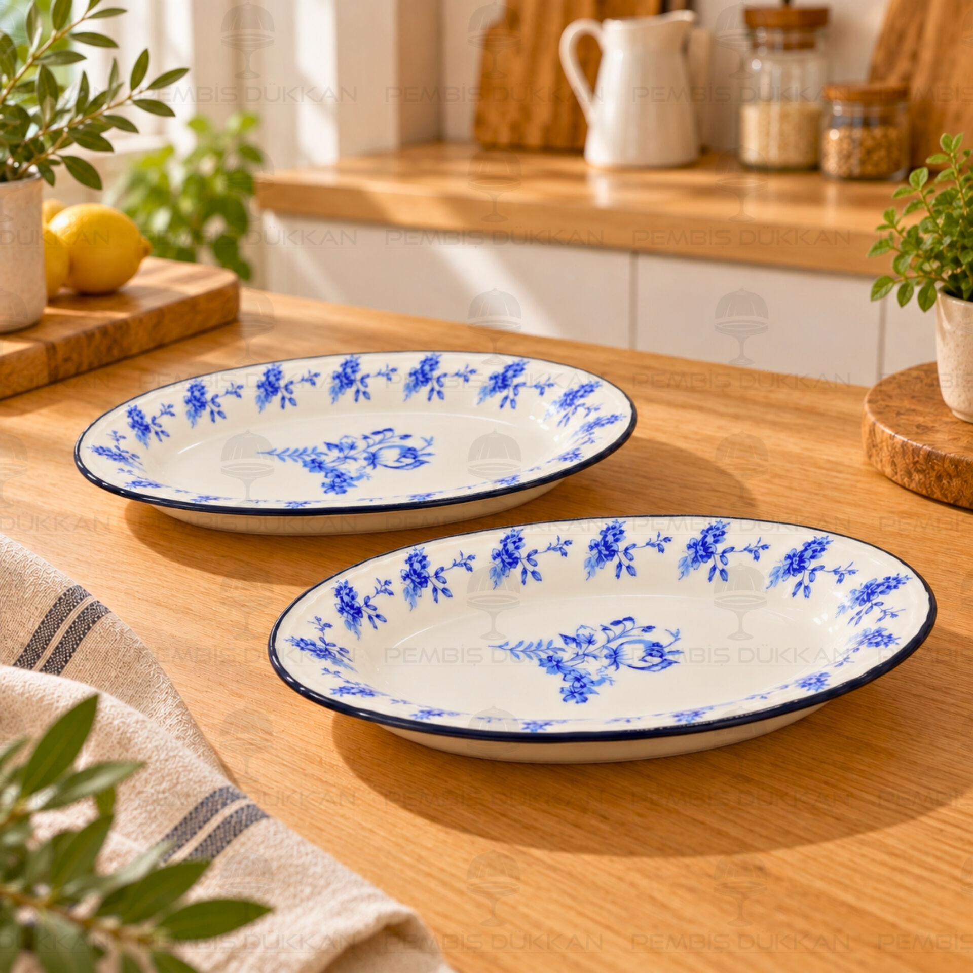 Mavi Vintage 21cm 2li Küçük Kayık Tabak (1001)