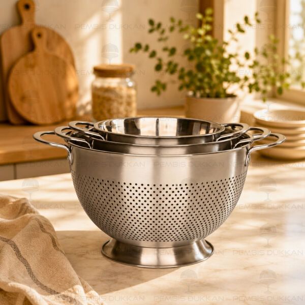 Gastro 18cm Ayaklı 18/10 Paslanmaz Çelik Süzgeç