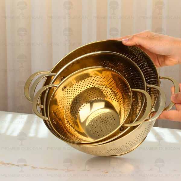 Gastro Gold 26 cm Ayaklı 18/10 Paslanmaz Çelik Süzgeç