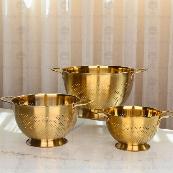 Gastro Gold 26 cm Ayaklı 18/10 Paslanmaz Çelik Süzgeç