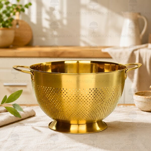 Gastro Gold 26 cm Ayaklı 18/10 Paslanmaz Çelik Süzgeç