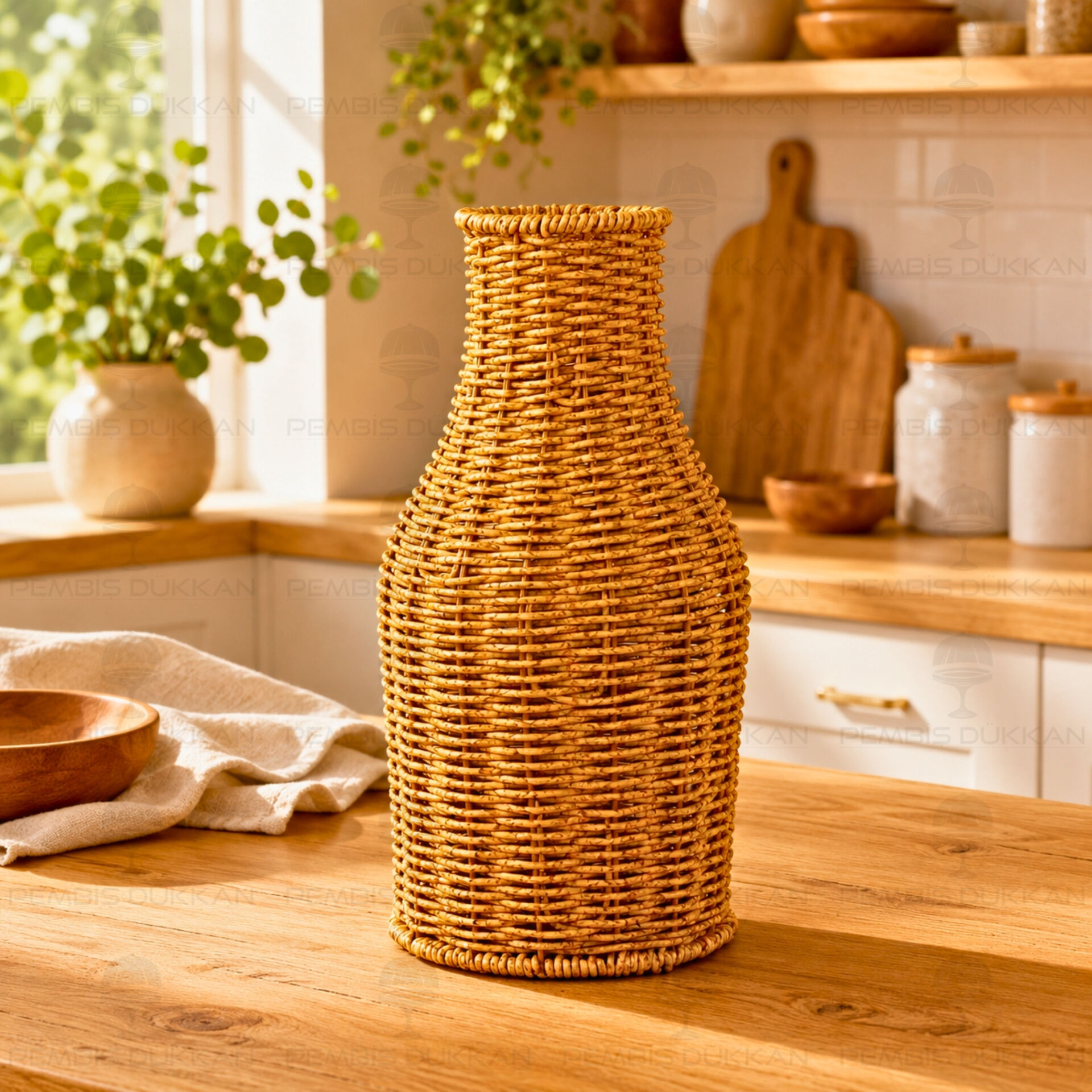 Dekoratif Rattan Örgü Vazo (1604)