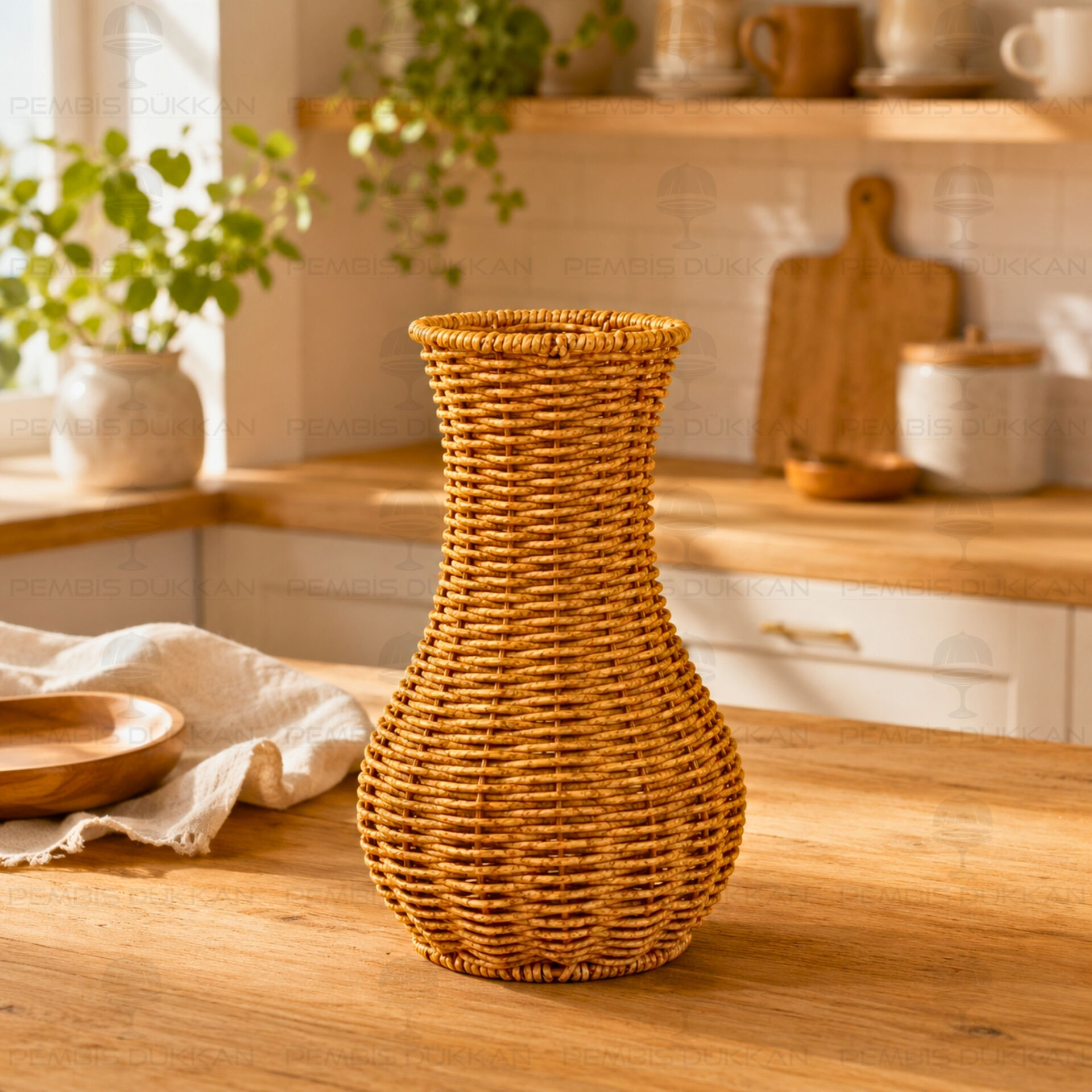 Dekoratif Rattan Örgü Vazo (1605)