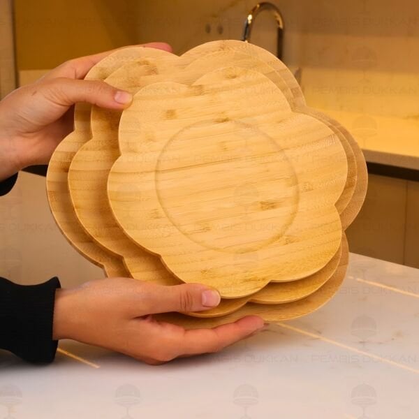 25cm Yuvarlak Bambu Çiçek Tabak (1622)