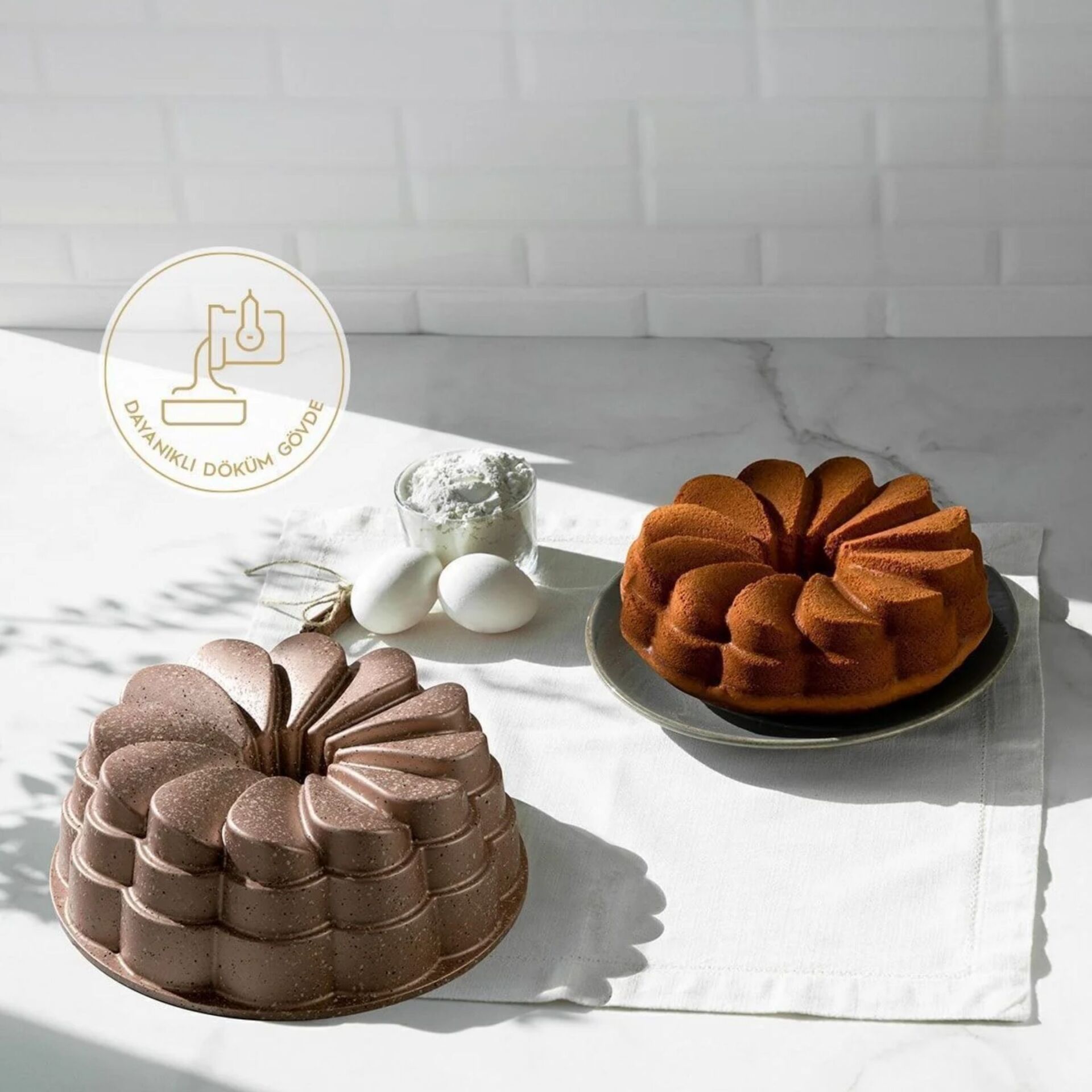 Manolya Rose 25cm Döküm Kek Kalıbı
