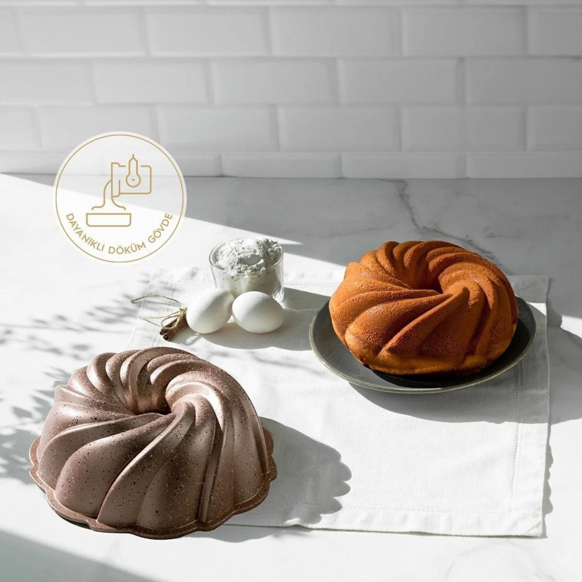 Buket Rose 24cm Döküm Kek Kalıbı