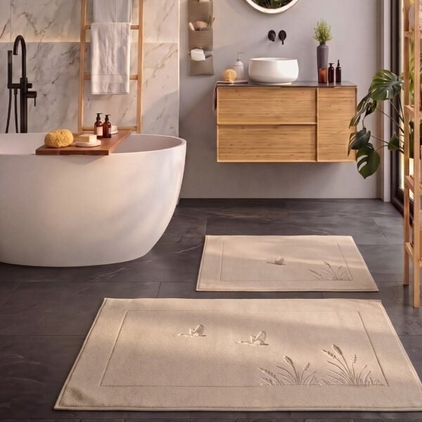 Luxor Nill Bej - 40x60-60x100 Paspas Set