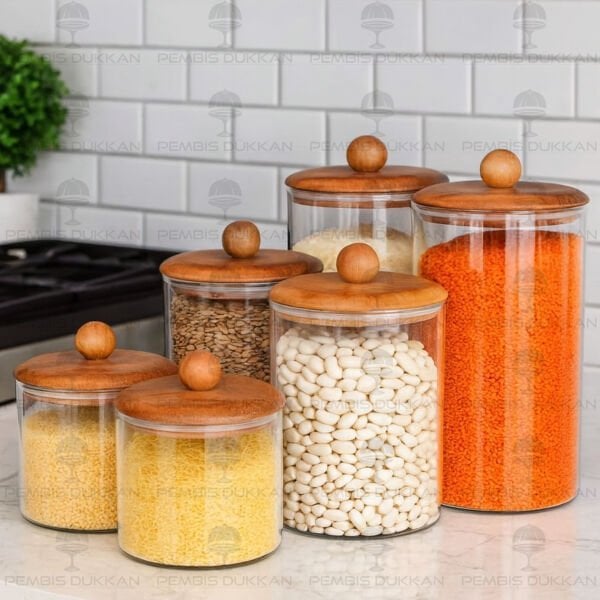 6lı Cavo Düz Erzak Kavanoz Set (Bor081-082-083)