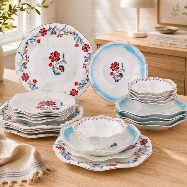 Palace Breeze 24 Parça 6 Kişilik Porselen Yemek Takımı