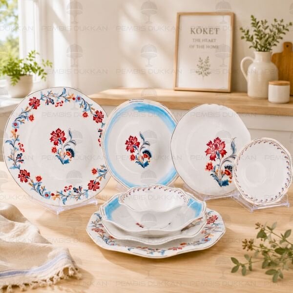 Palace Breeze 24 Parça 6 Kişilik Porselen Yemek Takımı