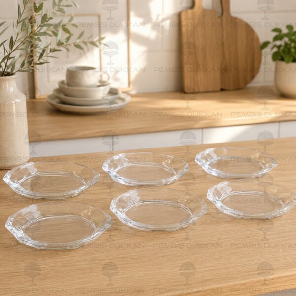 Reflection Crystallin Yuvarlak 6lı Cam Sunum Tabak