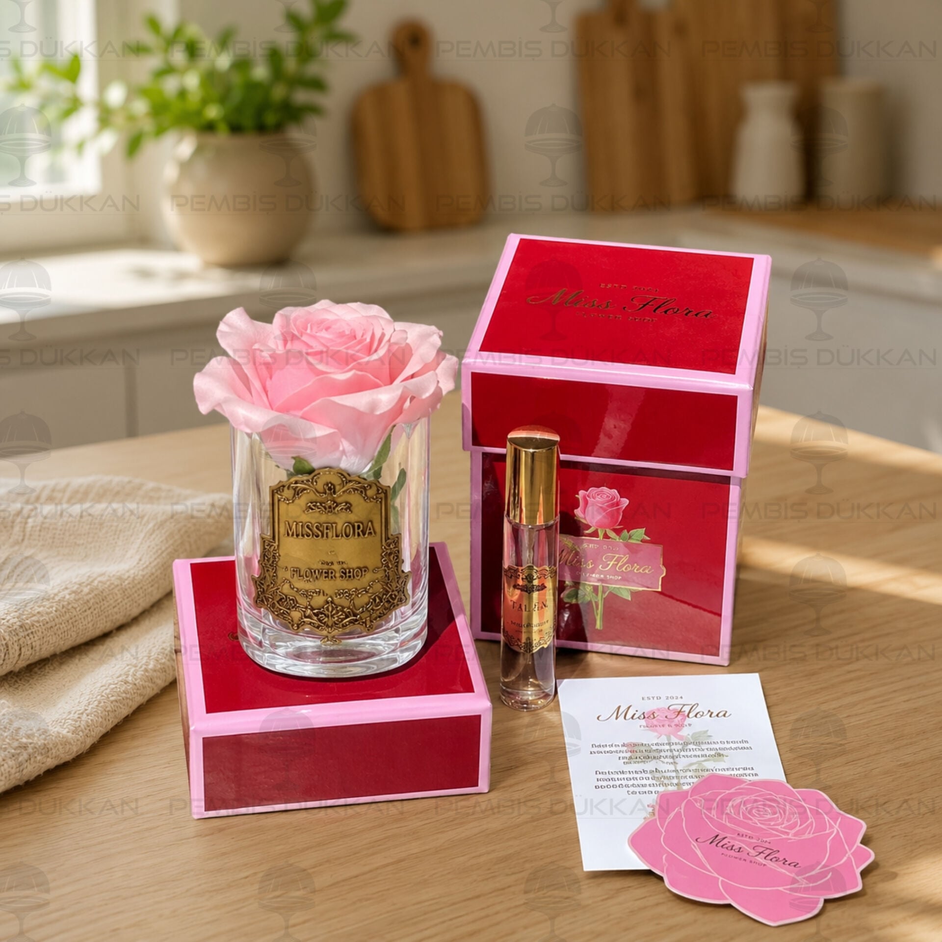 Miss Flora Tek Pembe Güllü Dekoratif Oda Kokusu