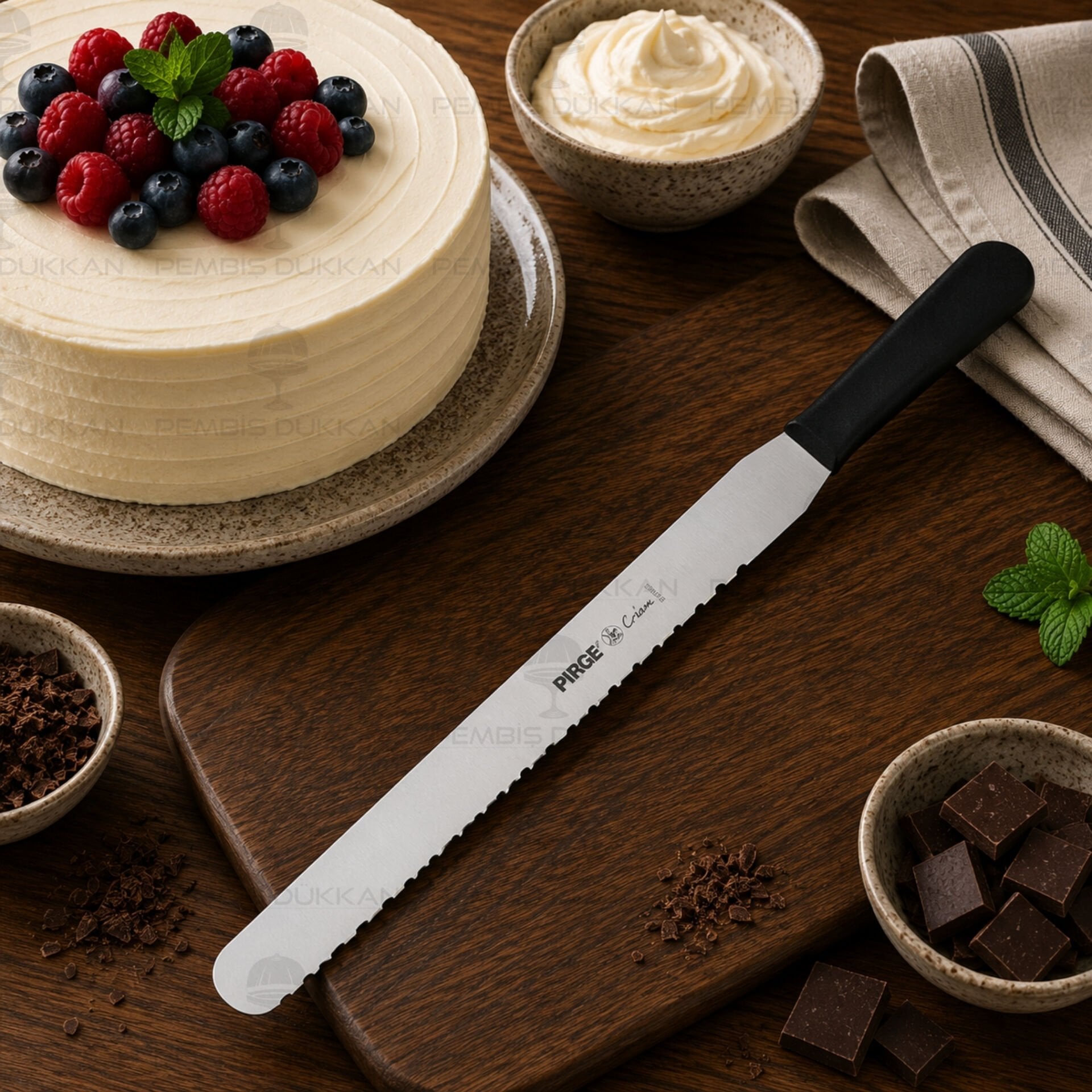 Pirge Creme Pasta Bıçağı Dişli 30cm - 71192