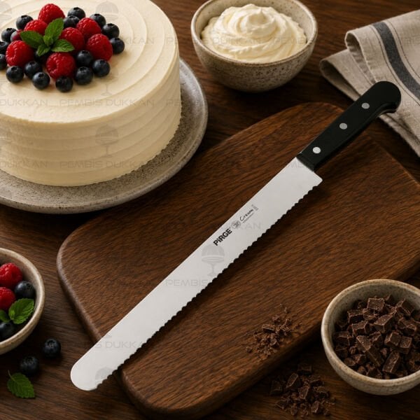 Pirge Creme Geniş Pasta Bıçağı Dişli 30 Cm 71474