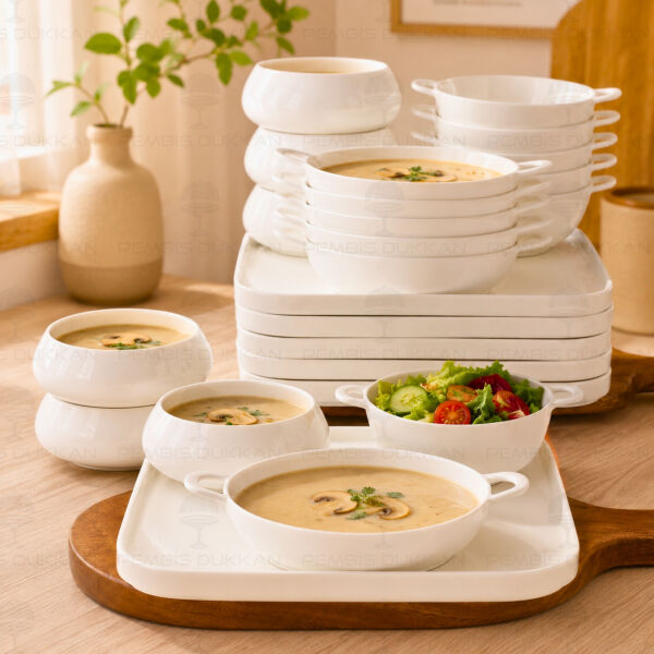 6 Kişilik Bireysel Kare Servis Kombin Set No1