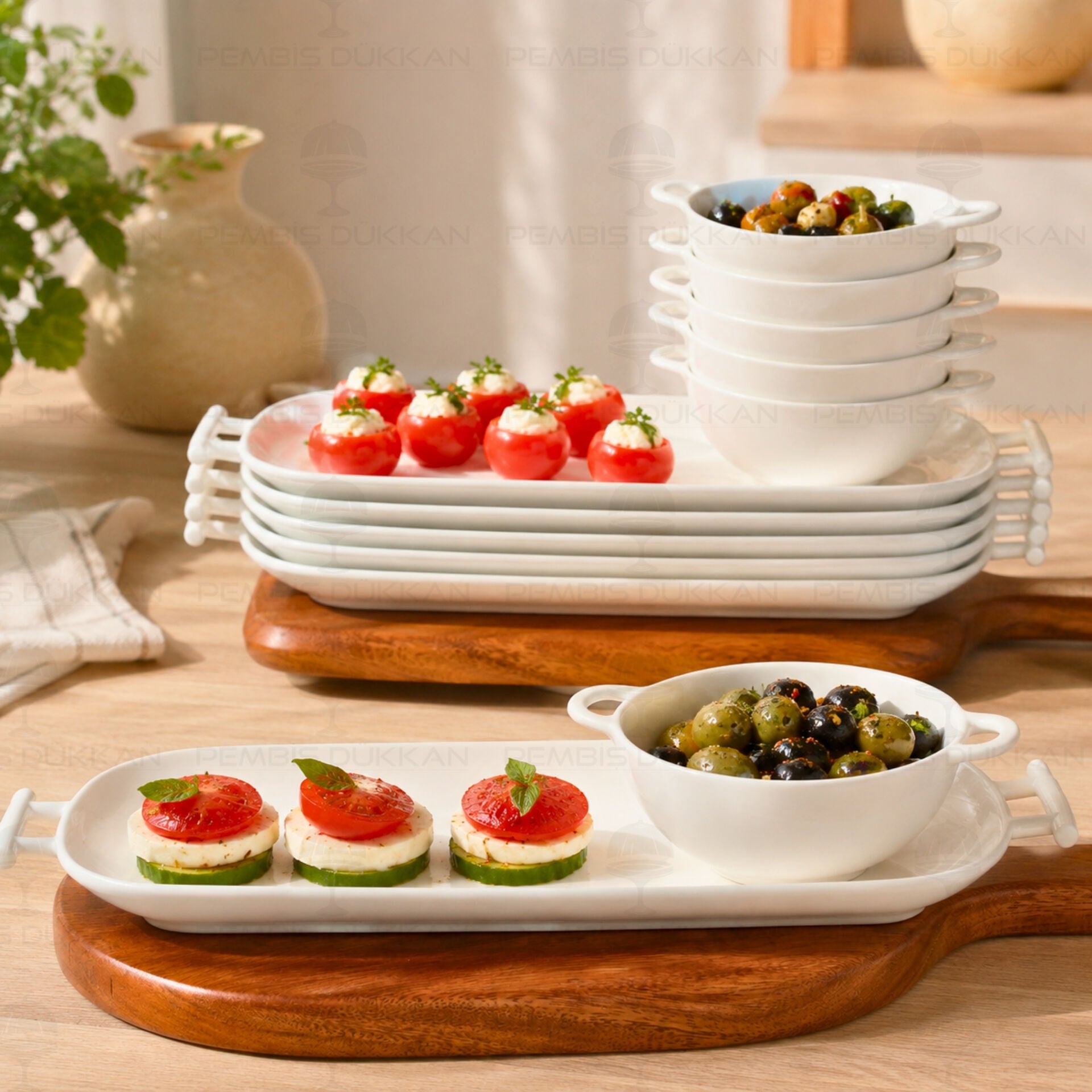 6 Kişilik Bireysel Perla Küçük Servis Kombin Set No1