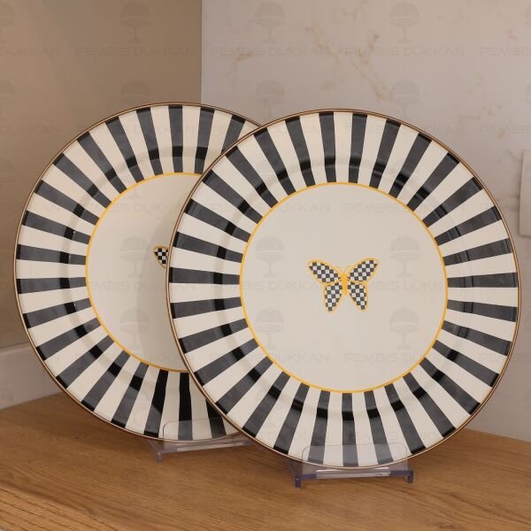 Papillon Emaye 30 cm 2'li Servis Tabağı