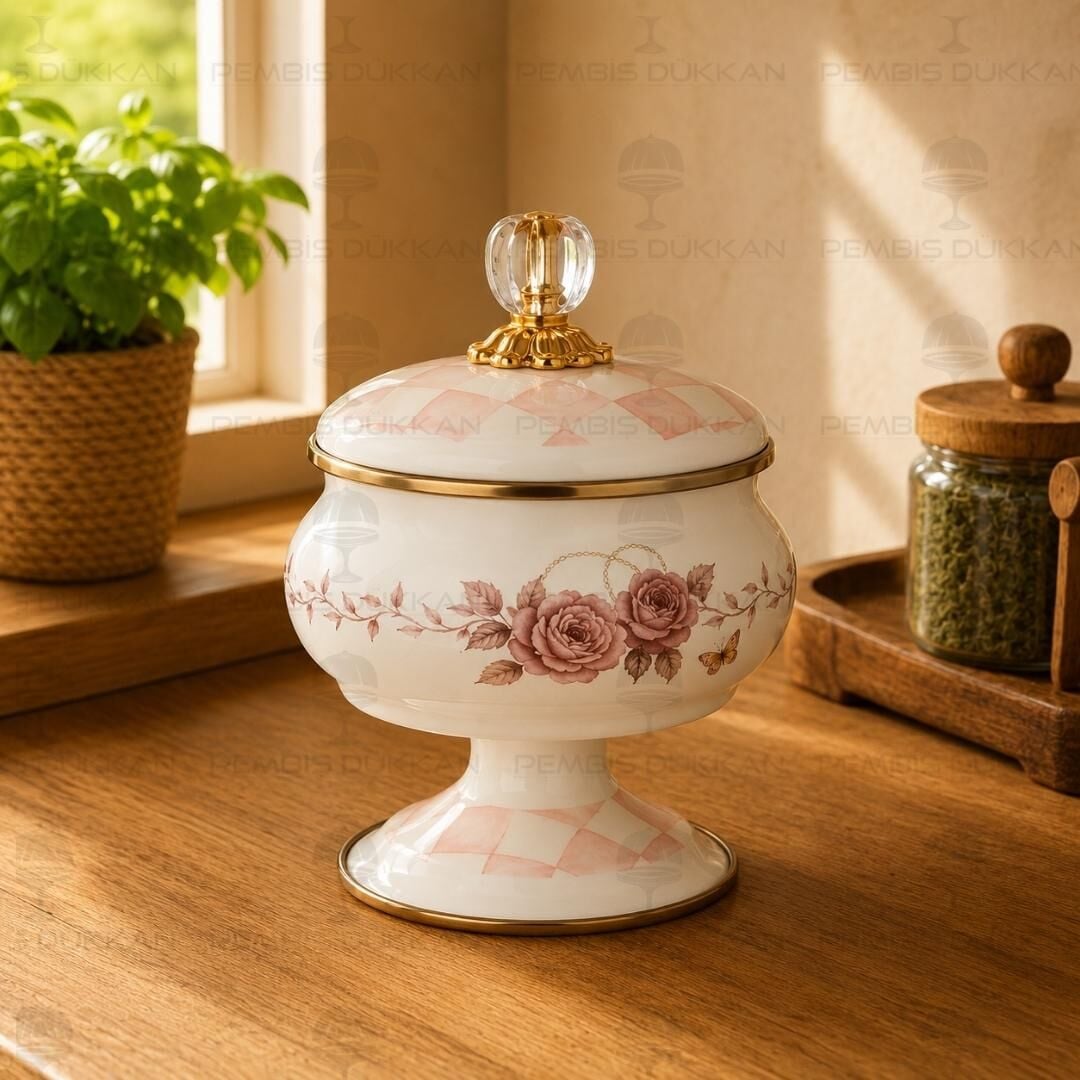 Rosadora Emaye Ayaklı Şekerlik