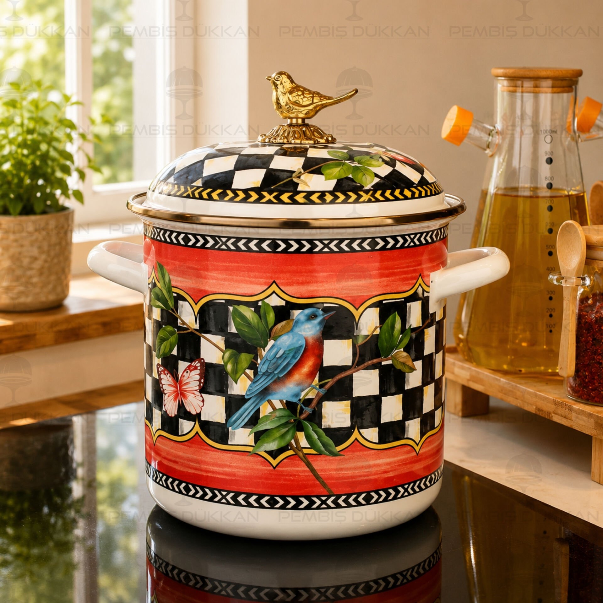 Paradise Emaye 16 cm Kuşkonmaz Bakraç
