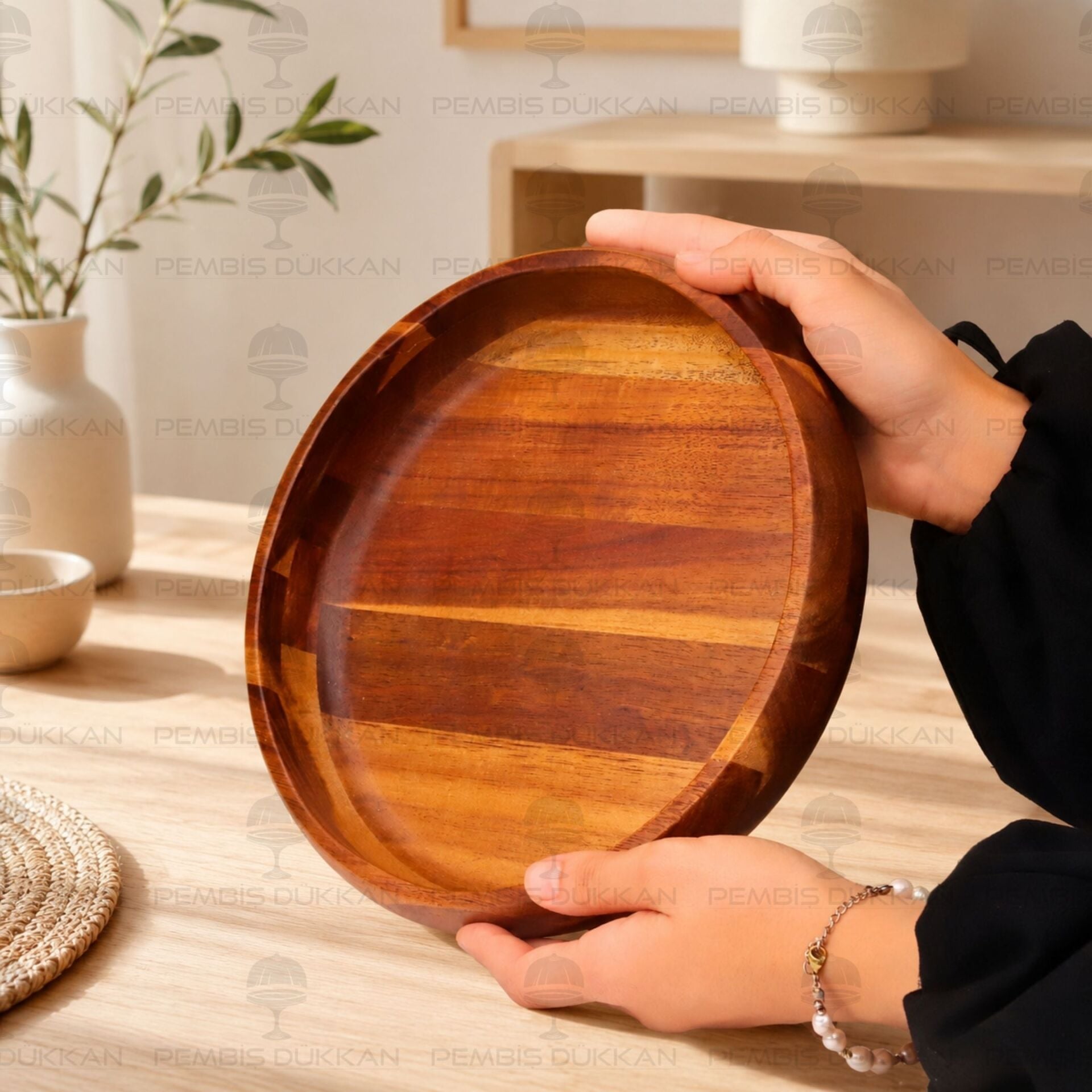 Akasya Yuvarlak 25 cm Basık Kase 7B290