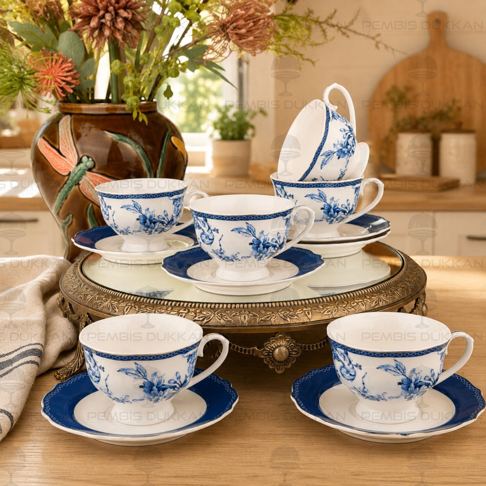 Blue Life 6 Kişilik Çay Fincan Takımı