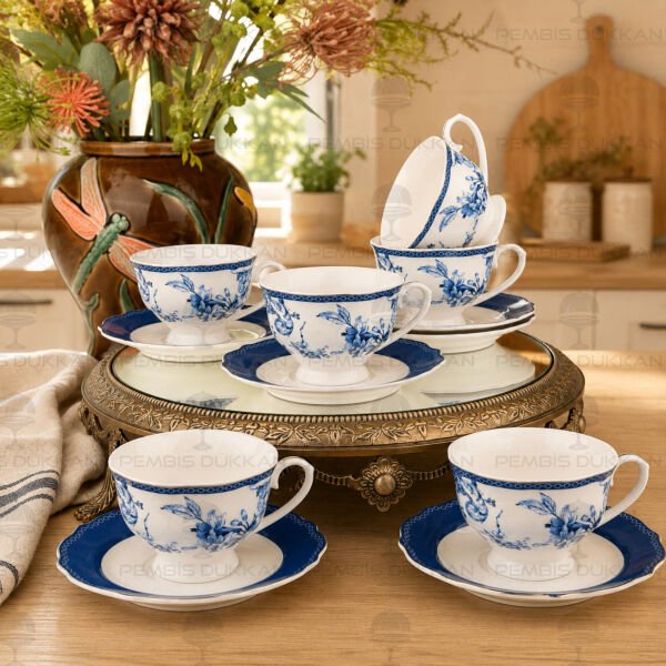 Blue Life 6 Kişilik Çay Fincan Takımı