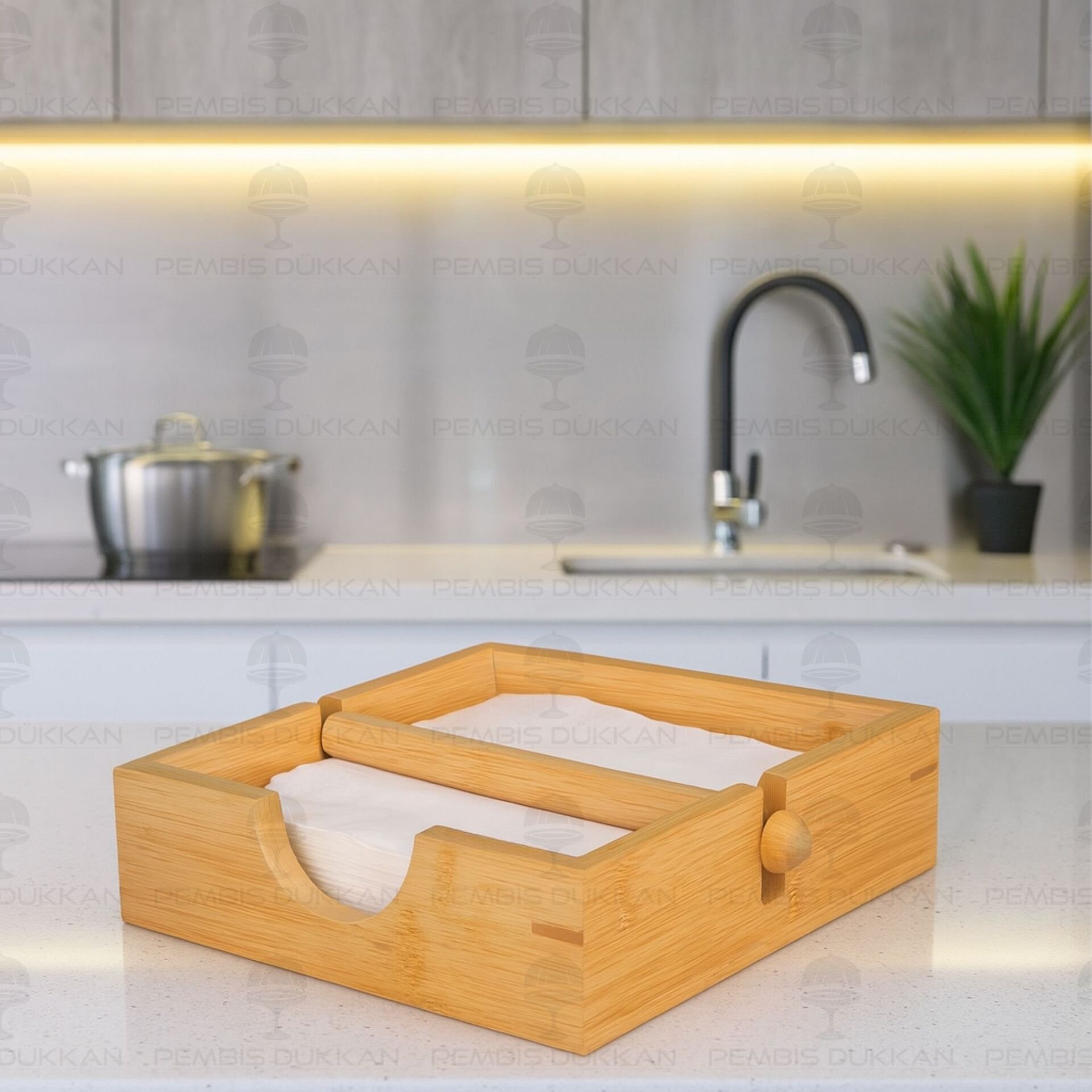 Bambu Üstten Tutacaklı Peçetelik (735)