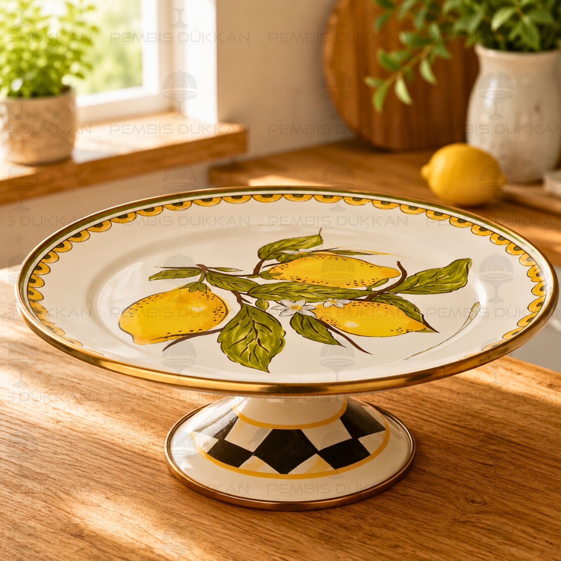 Linda Emaye 30cm Ayaklı Pasta Standı