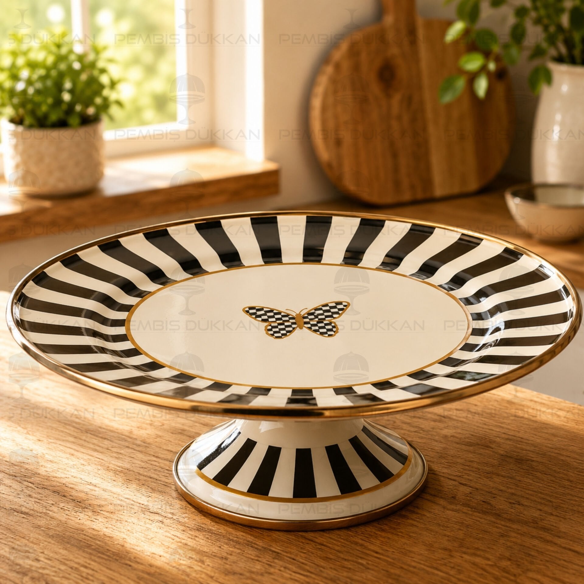 Papillon Emaye 30cm Ayaklı Pasta Standı