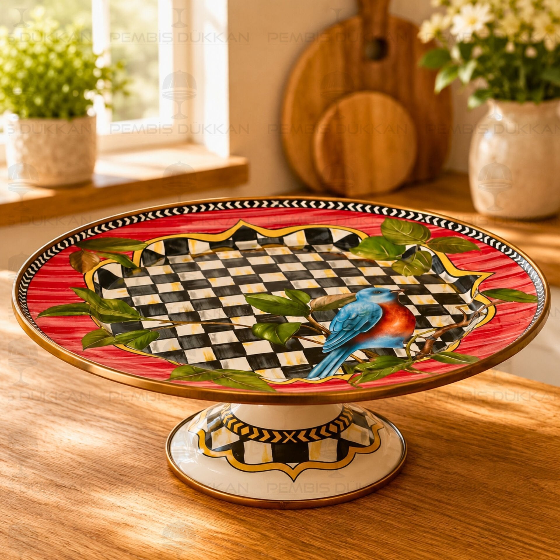 Paradise Emaye 30cm Ayaklı Pasta Standı