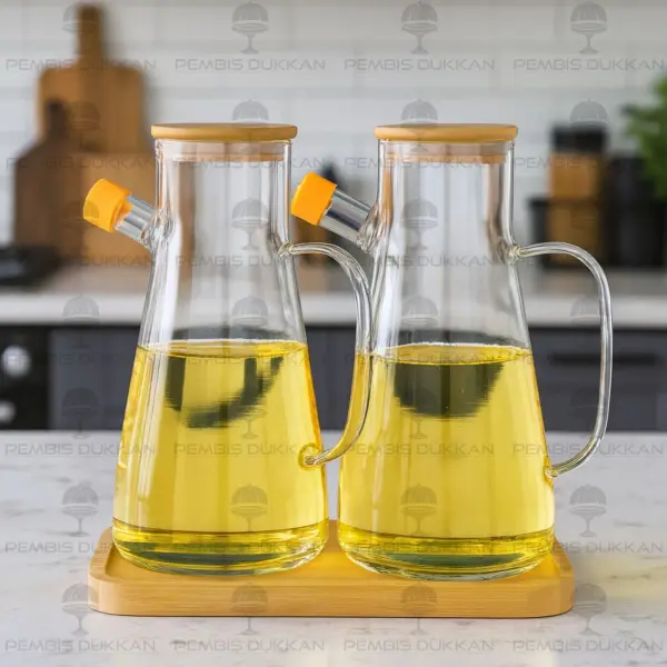 Bambu Altlıklı, 2li Serenit Bambu Yağdanlık Set (1113 + Mn574)