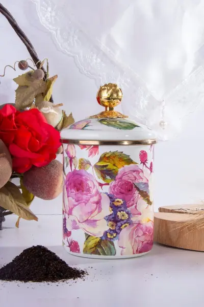Rose Deluxe Emaye Büyük Boy Kavanoz