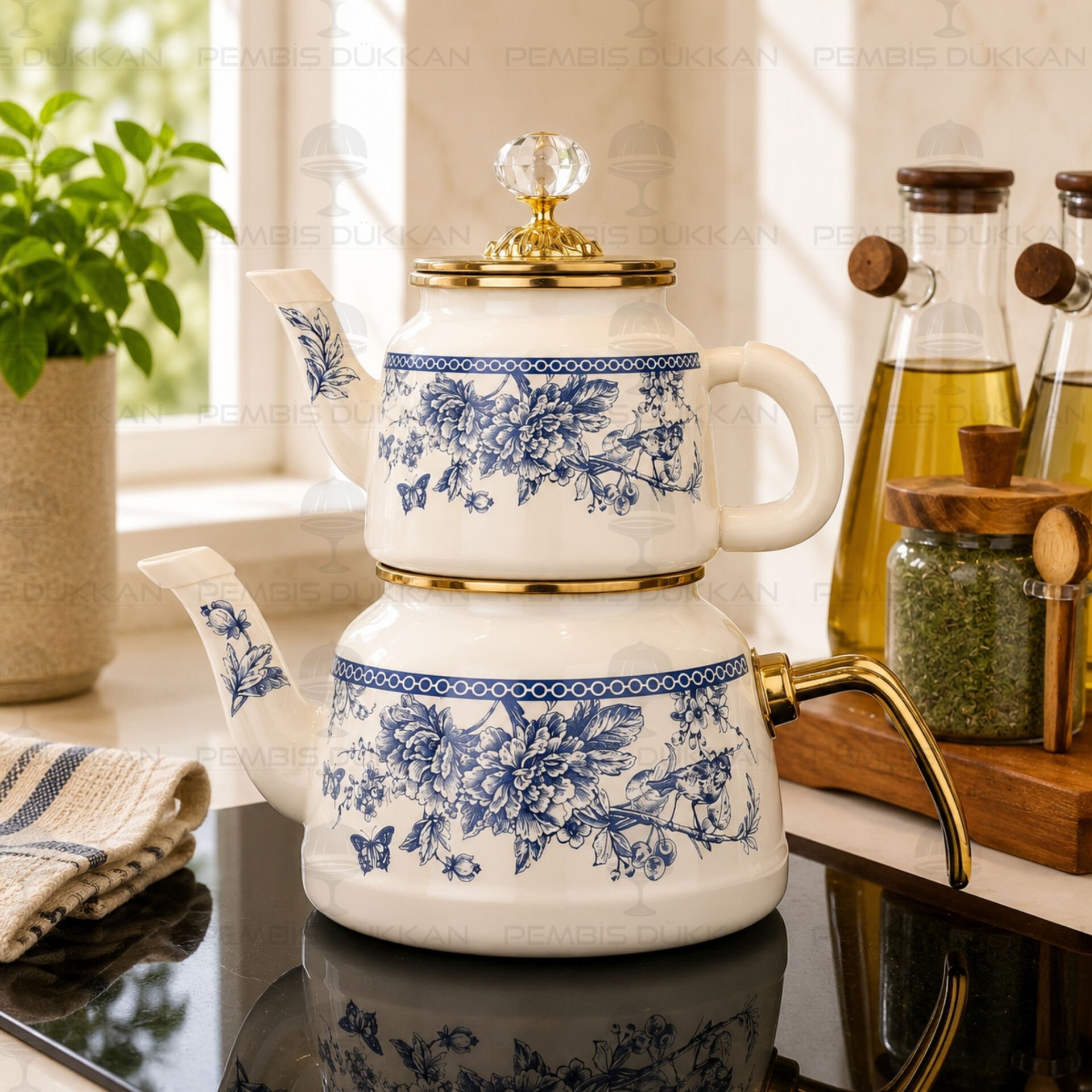 Blue Life Emaye Çaydanlık