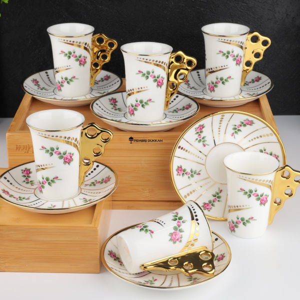 6 Kişilik Rose Flowers Fincan Takımı