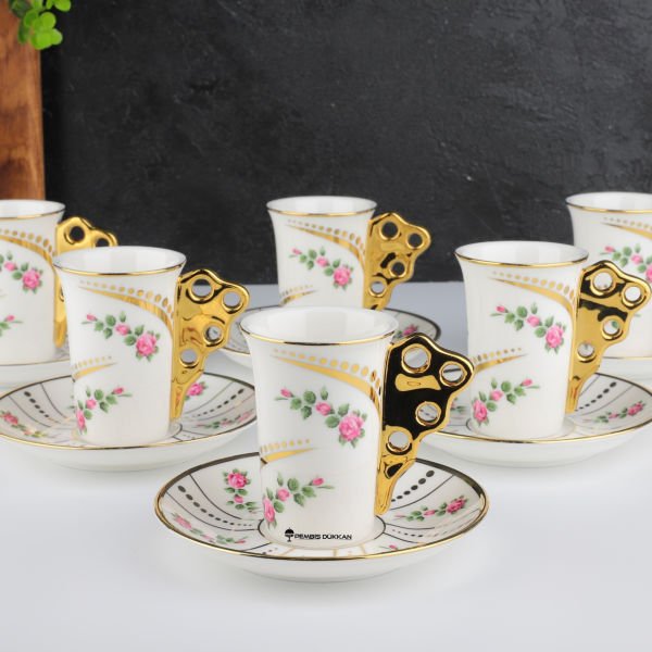 6 Kişilik Rose Flowers Fincan Takımı