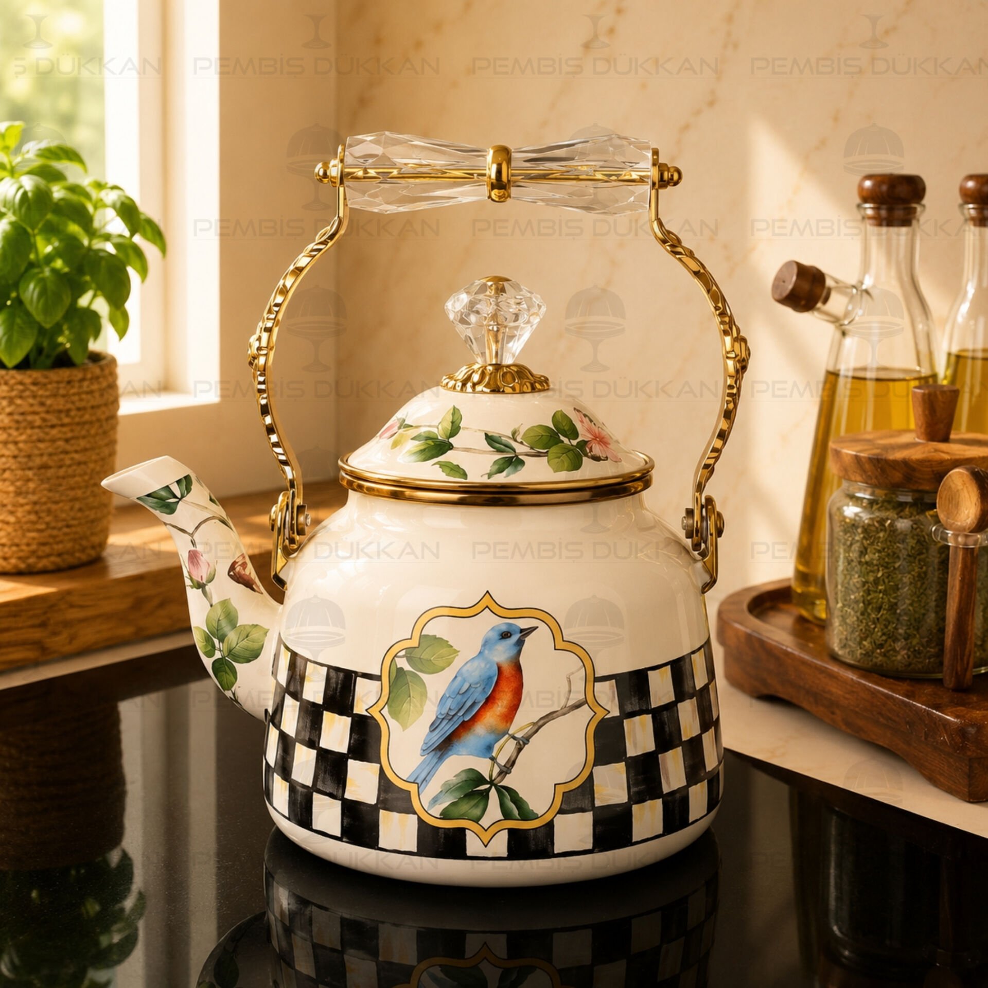 Paradise Emaye 2,5lt Kettle Demlik
