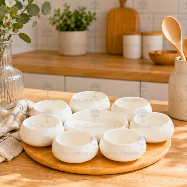 Vento Masa Ortası Bambu Standlı Reçellik Kombin Set 8