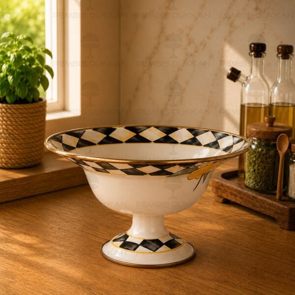 Linda Emaye Ayaklı 30cm Meyvelik