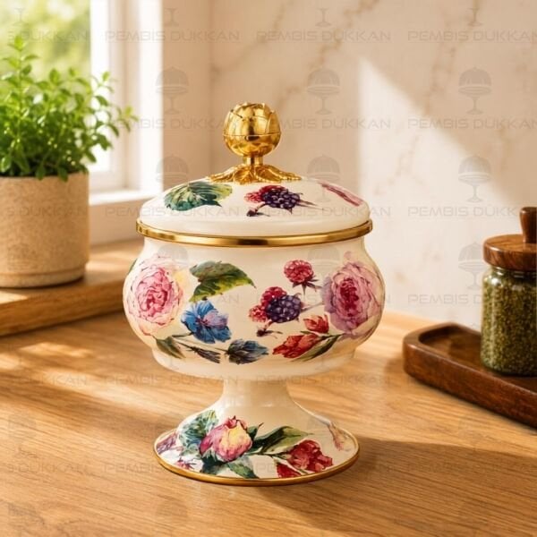 Rose Deluxe Emaye Ayaklı Şekerlik