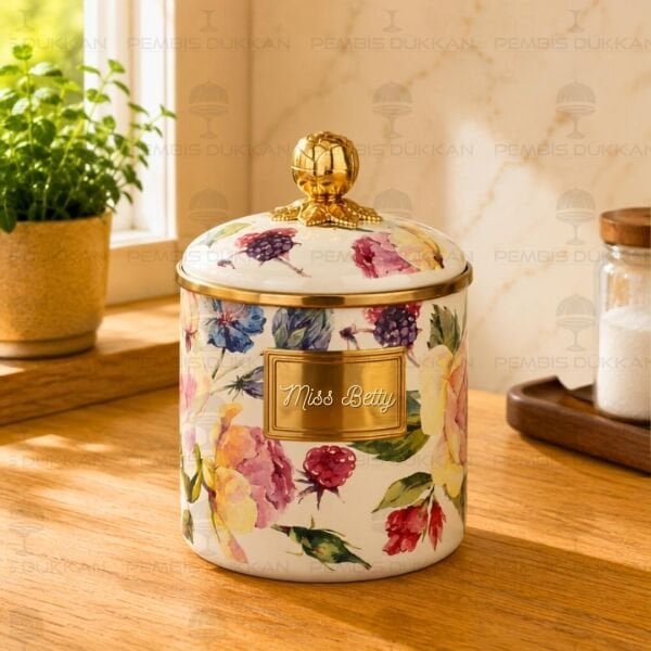 Rose Deluxe Emaye Orta Boy Kavanoz