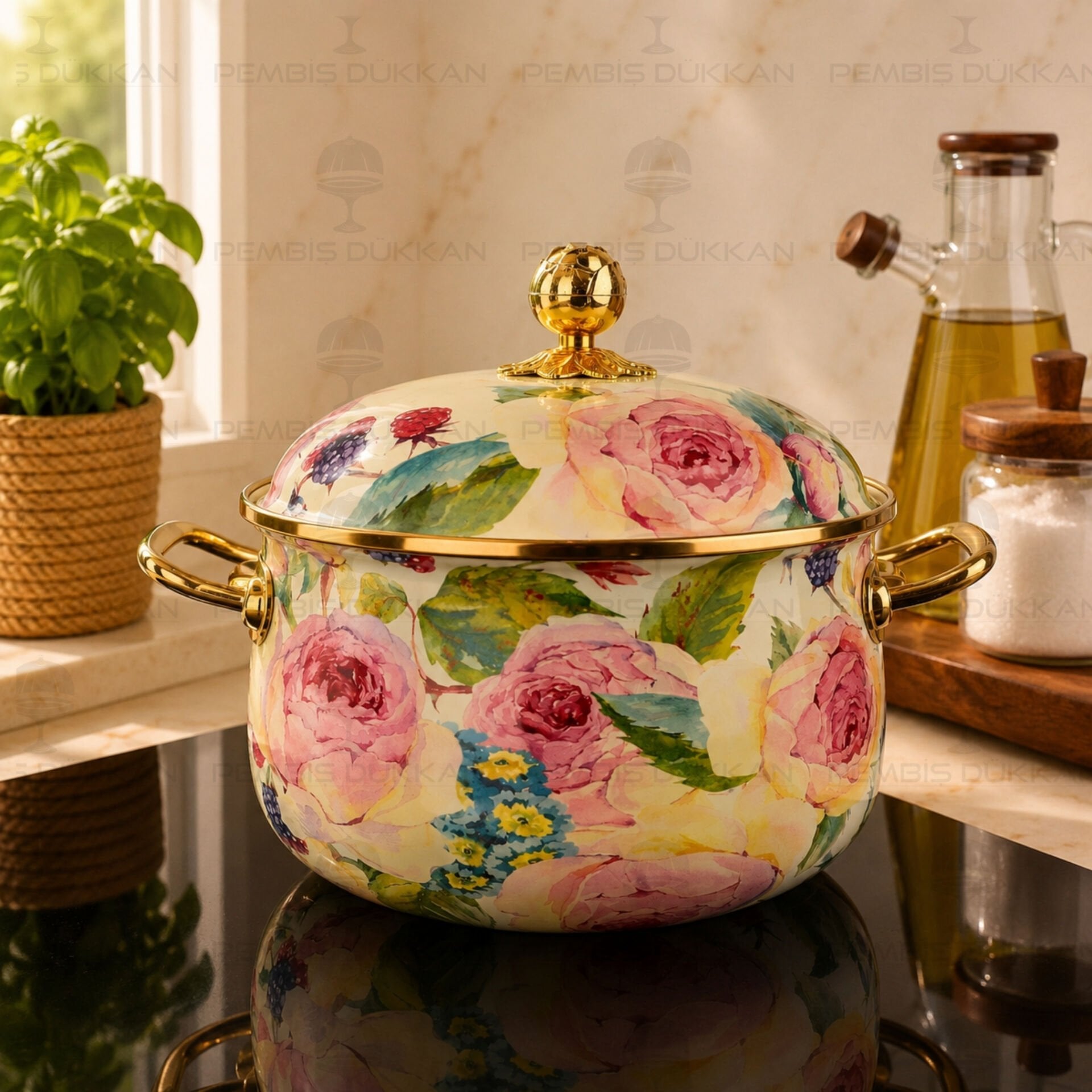 Rose Deluxe Emaye 20cm Derin Tencere