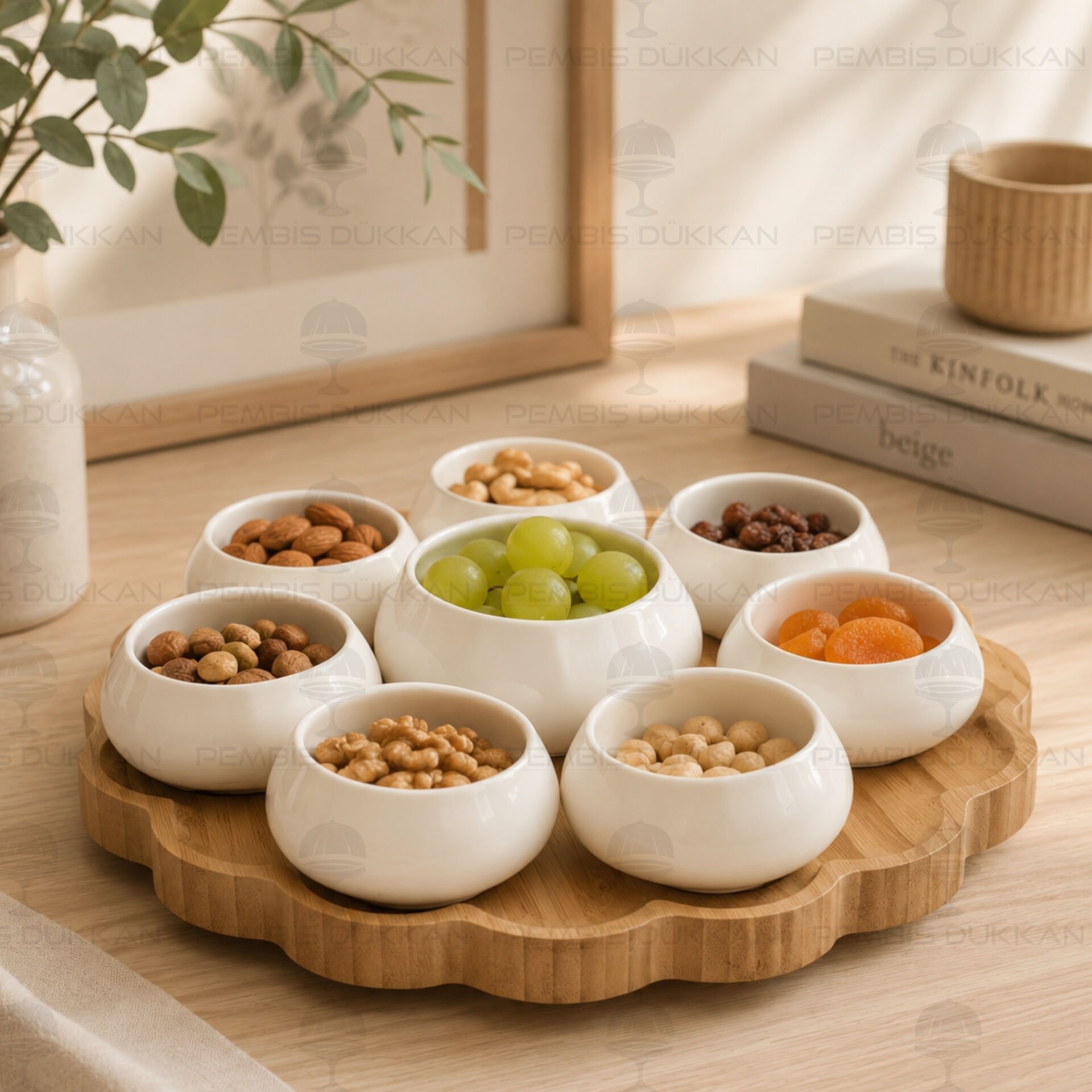 Vento Masa Ortası Bambu Standlı Reçellik Kombin Set 4